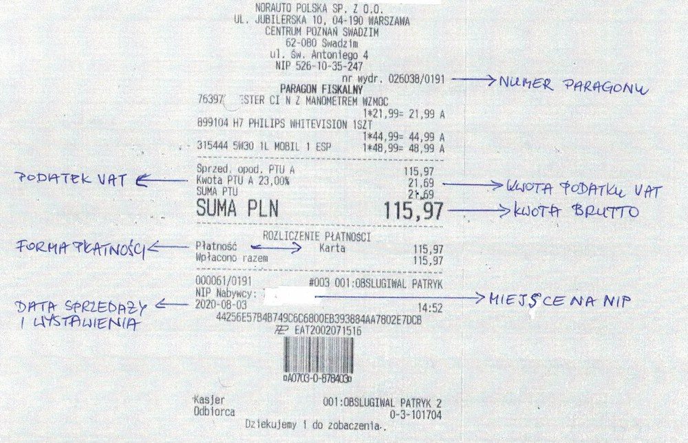 Gdzie znajduje się numer paragonu Norauto? numer paragonu norauto