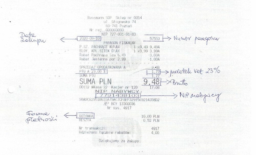 Gdzie znajduje się numer paragonu Rossmann? numer paragonu rossmann